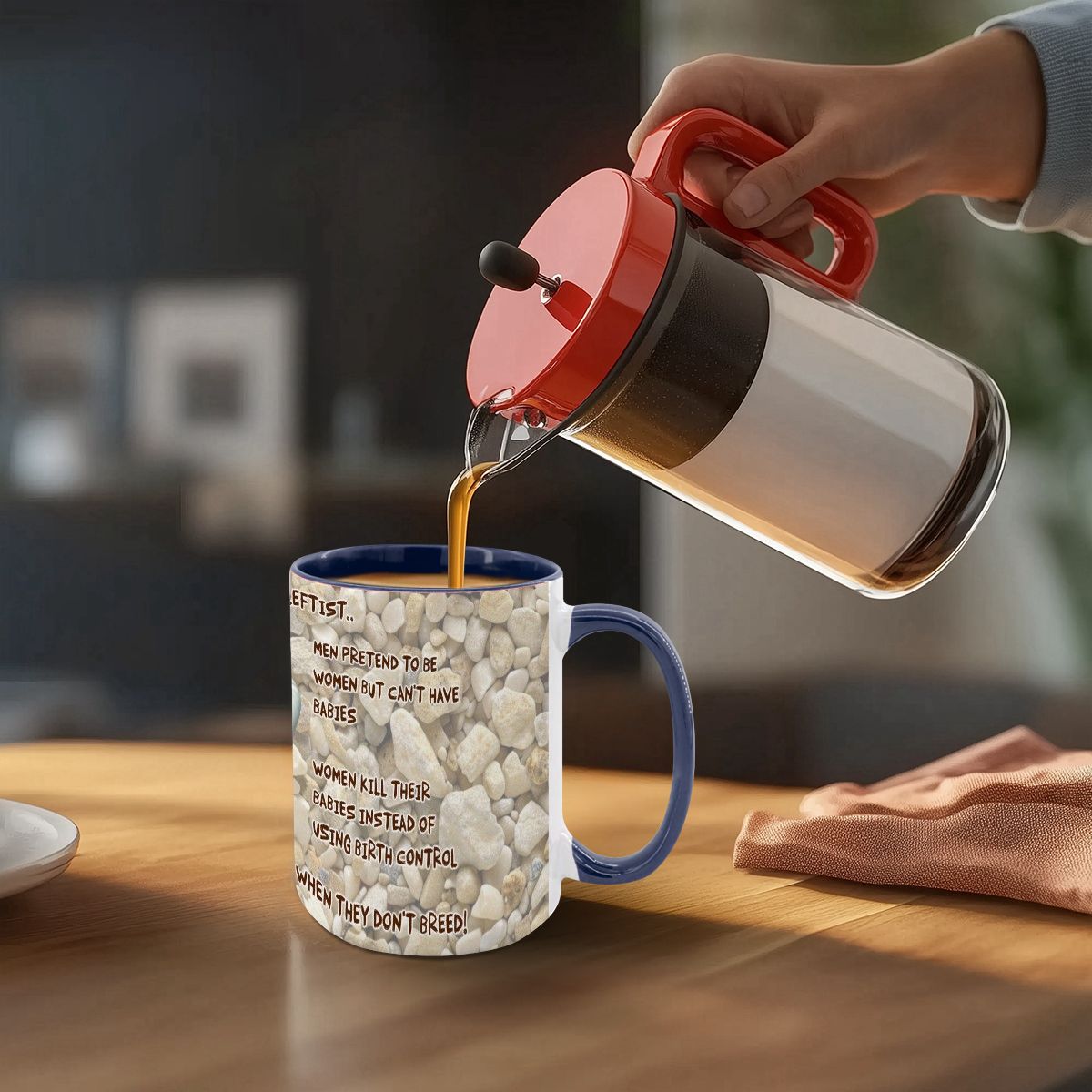 Sarcastic Sasquatch "The leftist..", Large 15 Ounce Colorful Mugs – Made In USA