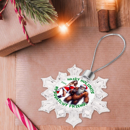 Bigfoot Sasquatch Christmas Snowflake Decorations "Hairy Holidays"