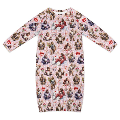 16 Bigfoot / Sasquatch Designs, Baby Long Sleeve Faux Cotton Sleeper Gown