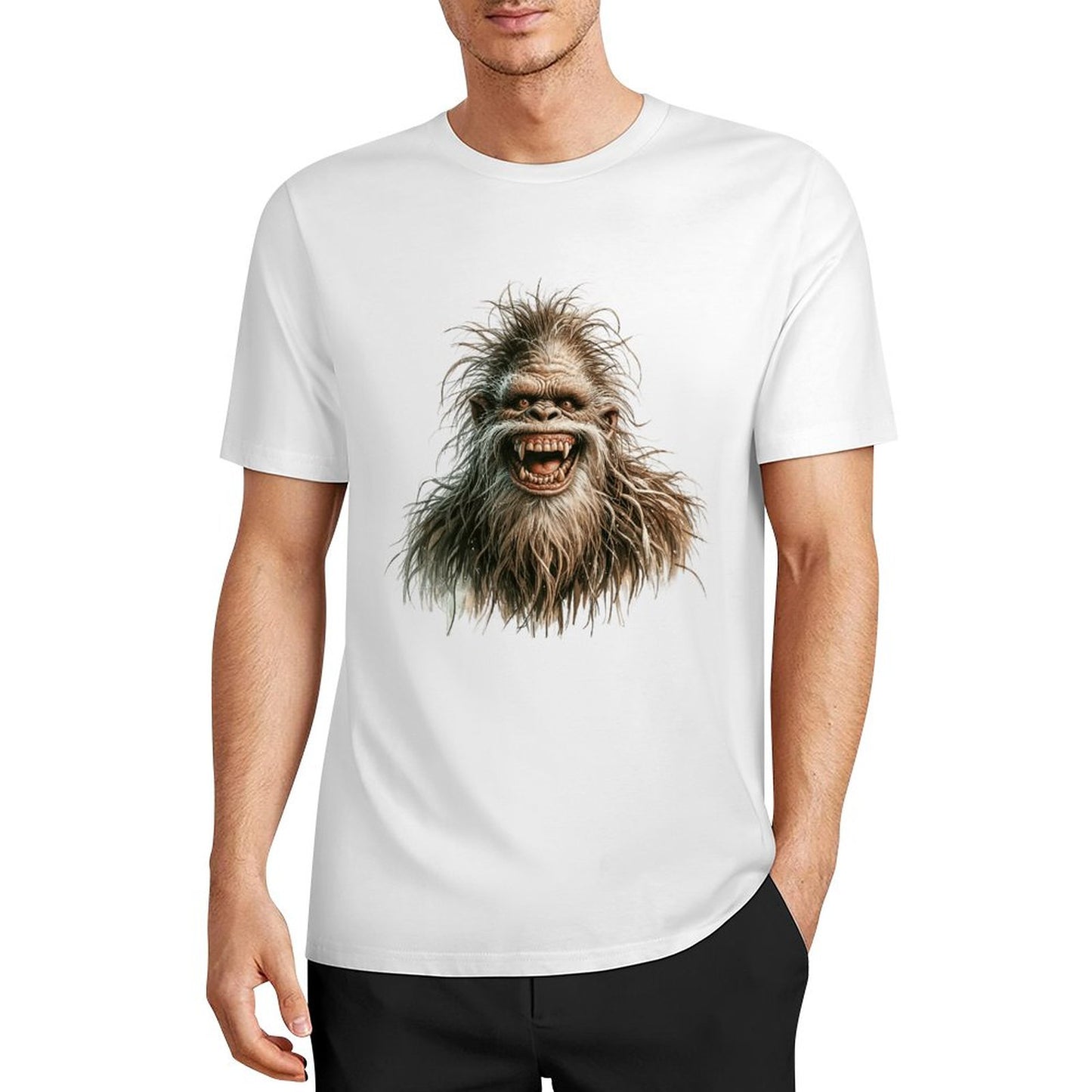 Bigfoot - Sasquatch Silly Short Sleeve Cotton T-Shirt
