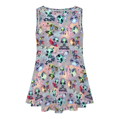 6 Alien Designs, Girl’s Sleeveless Dress