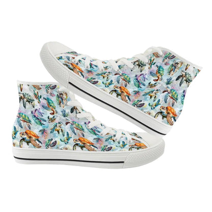 10 Animal Designs, Women's High Top Canvas Shoes Customized Tongue