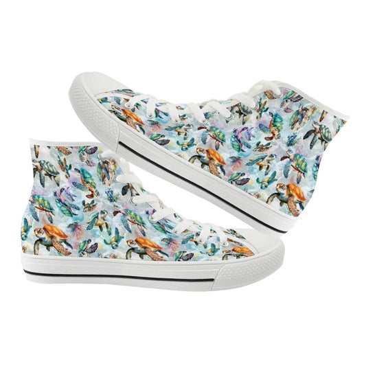 10 Animal Designs, Women's High Top Canvas Shoes Customized Tongue