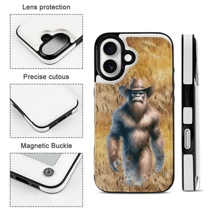 Cowboy Sasquatch / Bigfoot Cowboy, iPhone 16 Faux Leather Wallet Case