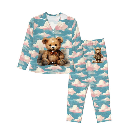 Teddy Bears on Clouds, Women’s Long Sleeved Pajama Set