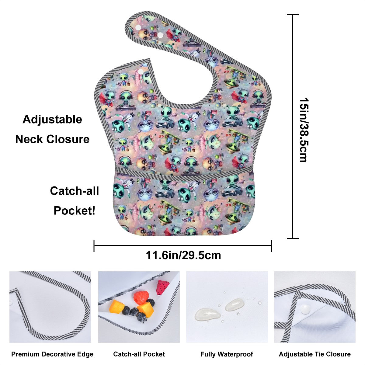 6 Alien Designs, Baby Bibs Customized Services