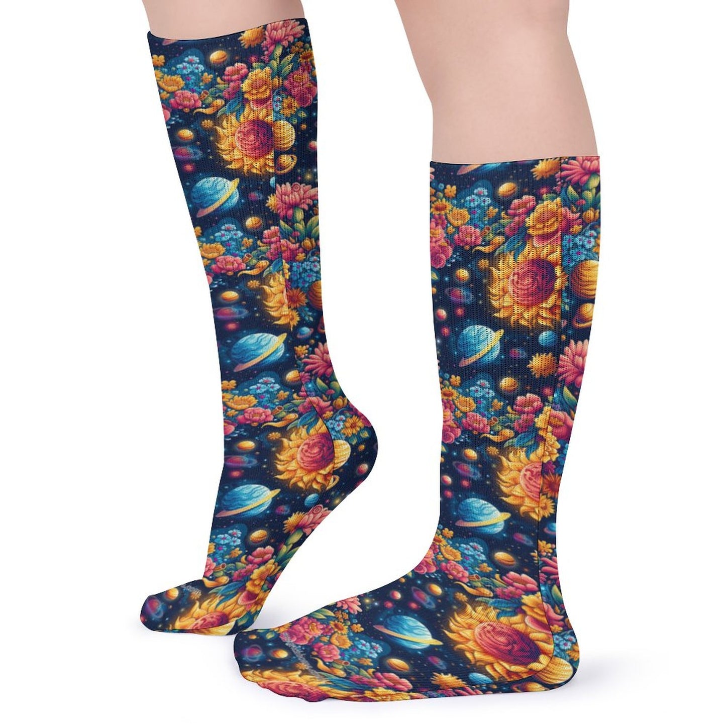 12 Galaxy / Outer Space Designs, 15.5 Inch Tube Socks