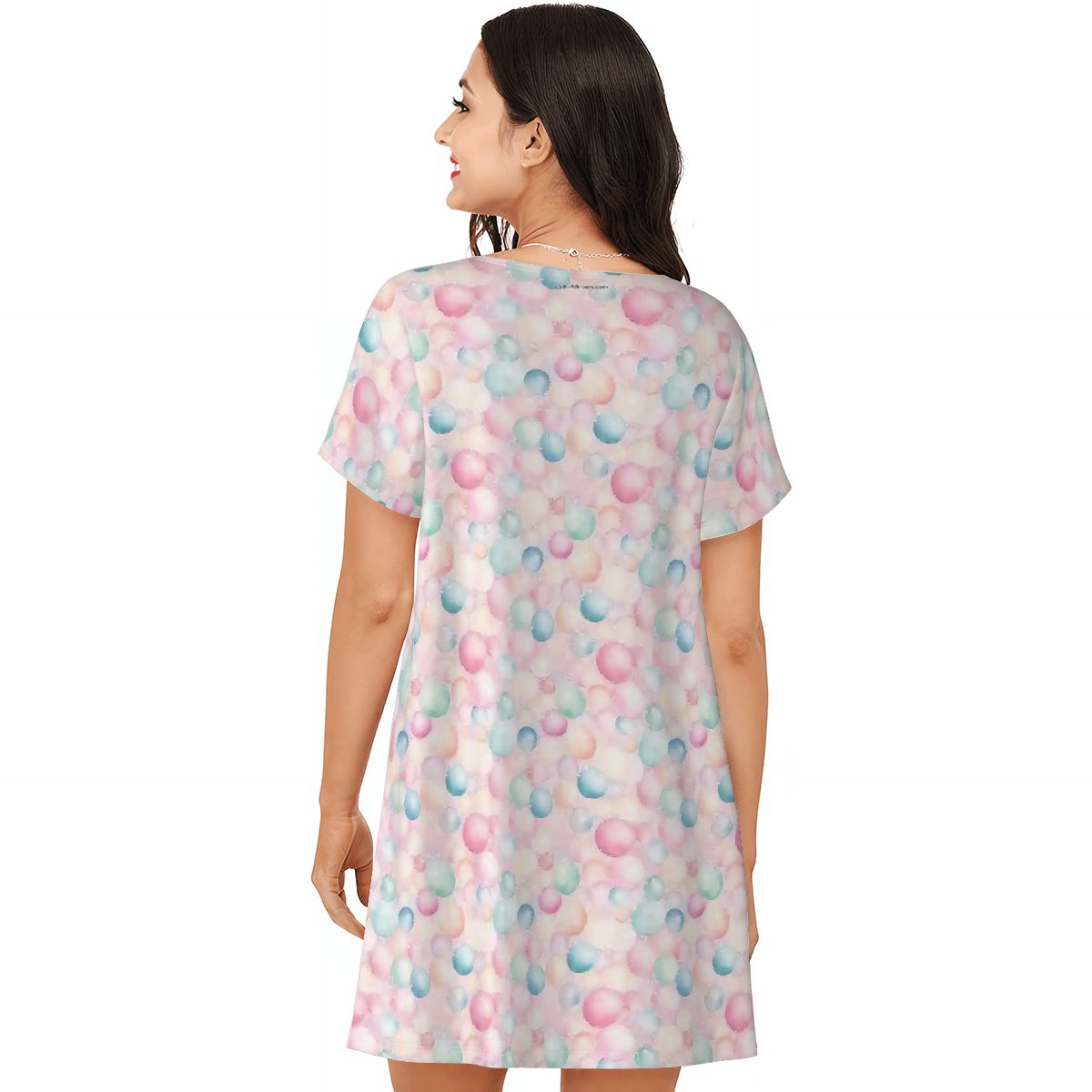 Fairy & Bubbles, Women’s Loose Fit Short Sleeve Night Gown