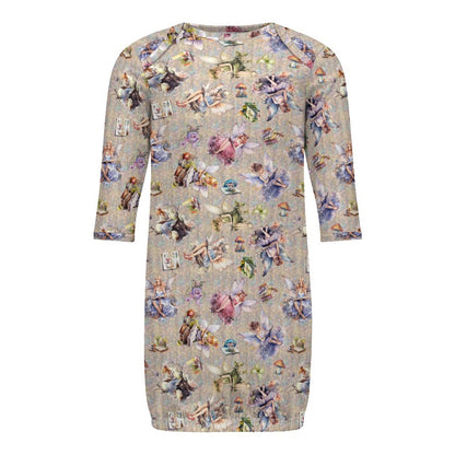 6 Fairy Designs, Baby Long Sleeve Faux Cotton Sleeper Gown