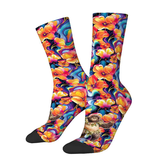 Hawaiian Bigfoot / Sasquatch, Polyester Crew Socks