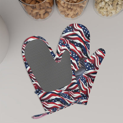 Set of 2 Silicone Heat Resistant Oven Mitts - Donald Trump