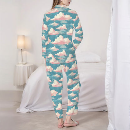 Teddy Bears on Clouds, Women’s Long Sleeved Pajama Set