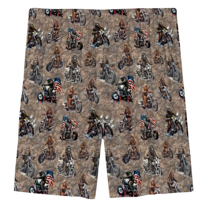 10 Bigfoot / Sasquatch Designs, Men’s Polyester, pocketed, pajama Shorts