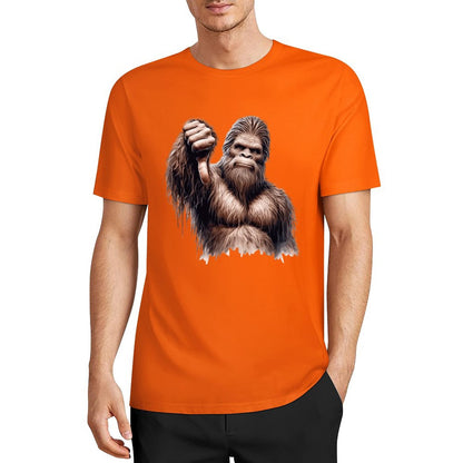 Bigfoot - Sasquatch Thumb Down Short Sleeve Cotton T-Shirt