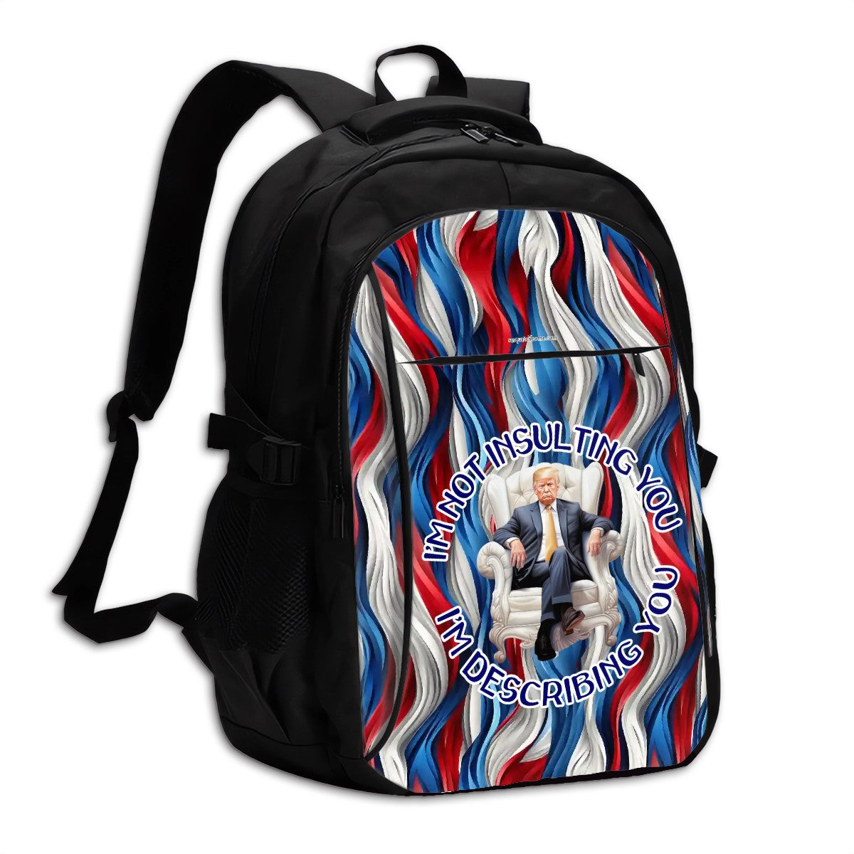 Donald Trump "I'm not judging.." Large Capacity, Oxford Travel, Laptop Bag with USB Charger