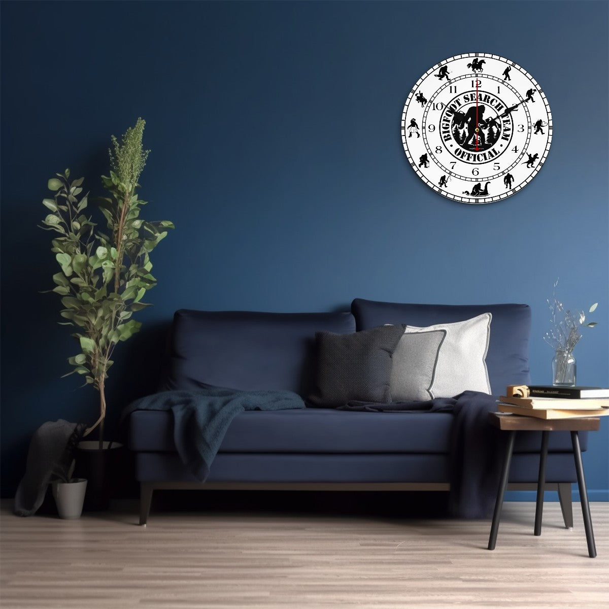 Bigfoot Sasquatch 2 Round Wooden Wall Clock