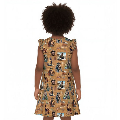 20 Bigfoot Sasquatch Designs, Girl's Flutter Sleeve Nightgown