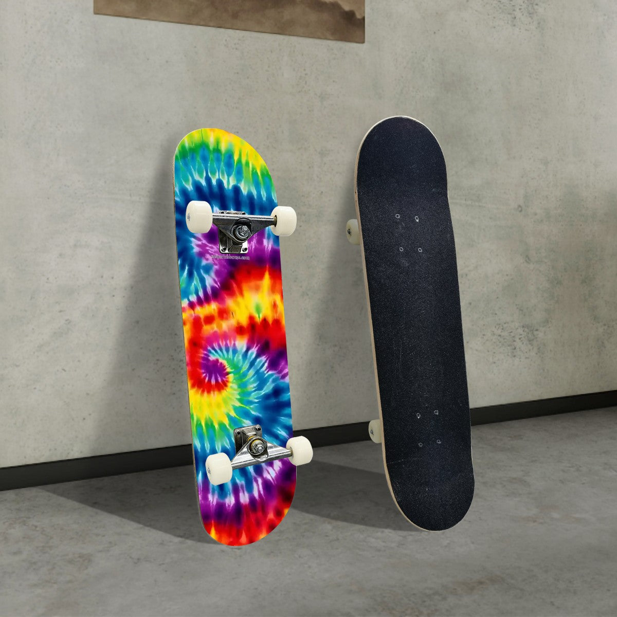 19 Tie Dye Designs, High Density 7 Layer Skateboard, Made In USA
