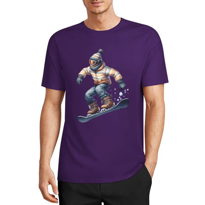 Bigfoot - Sasquatch Snowboarding Short Sleeve Cotton T-Shirt