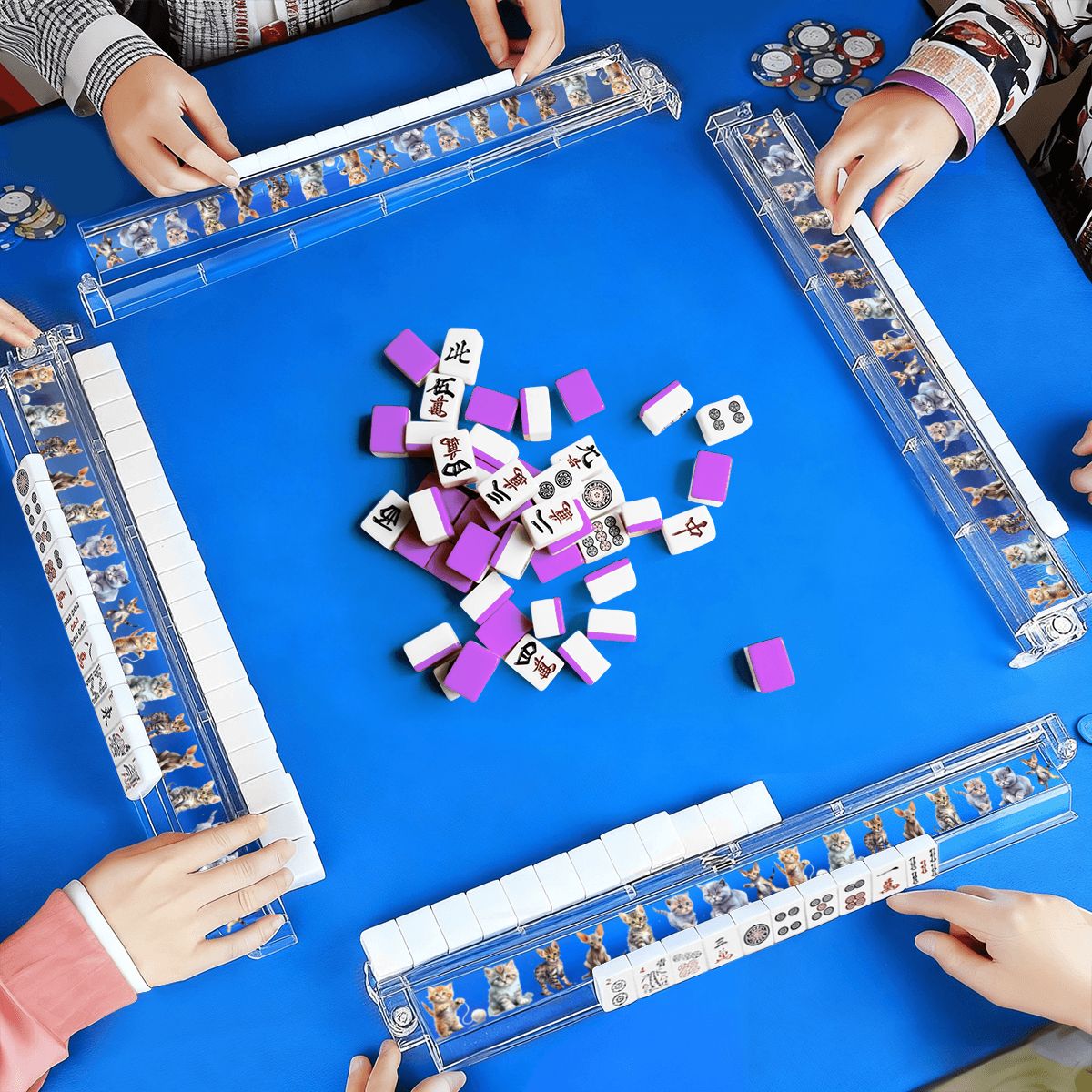 Kitty Cats Design, 4 Artistic Mahjong Tile Pusher Racks