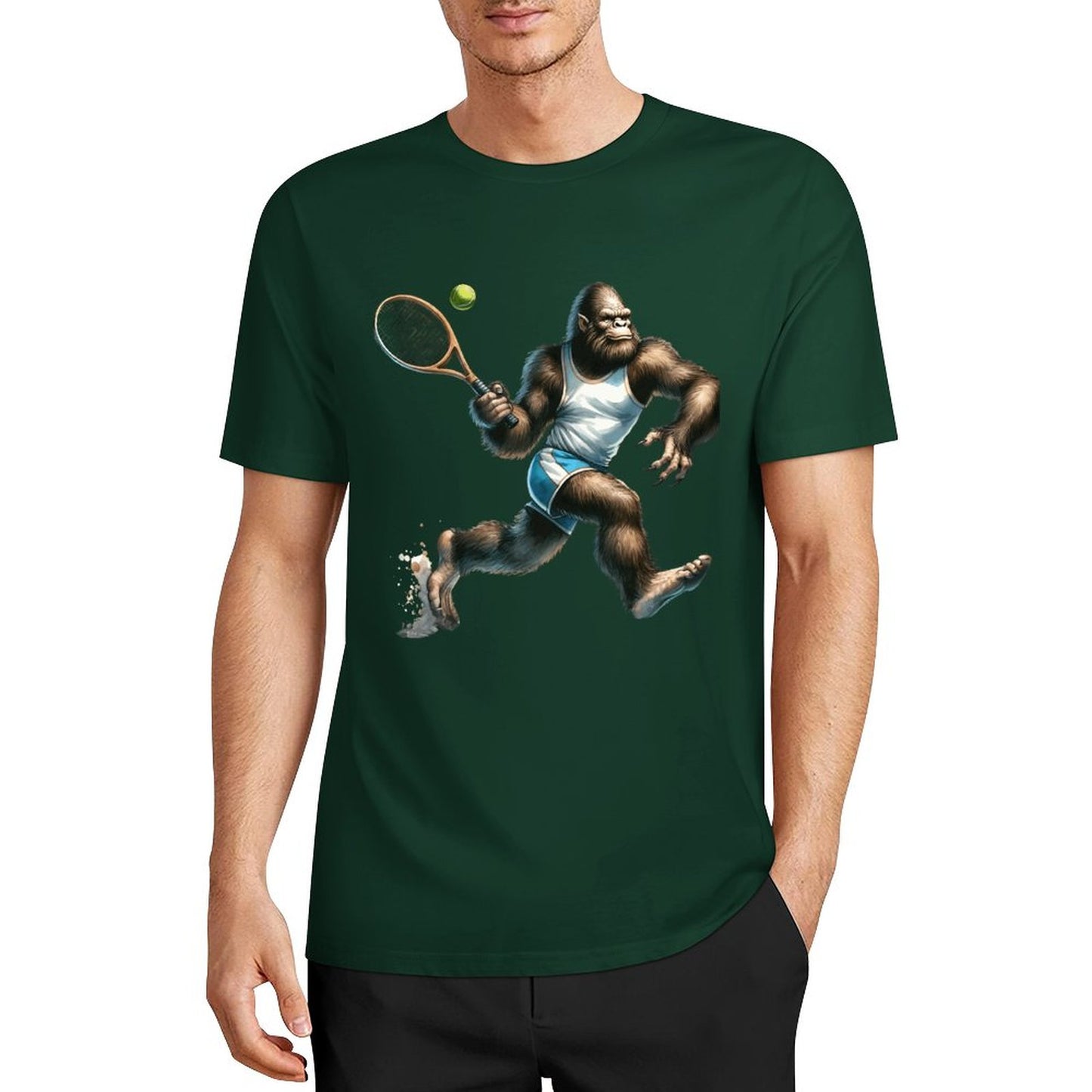Bigfoot - Sasquatch Tennis Short Sleeve Cotton T-Shirt