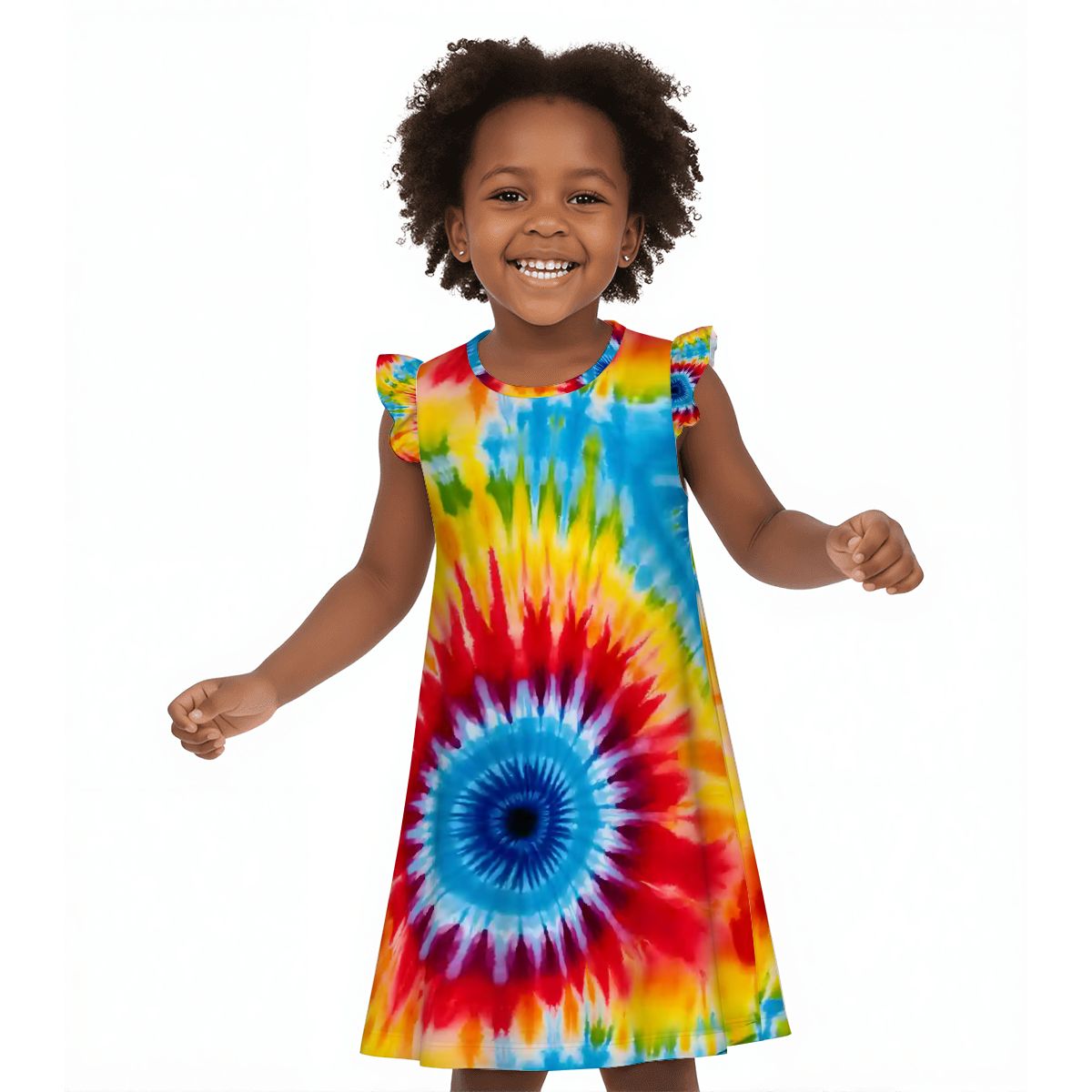 19 Tie Dye Designs, Girl's Flutter Sleeve Nightgown