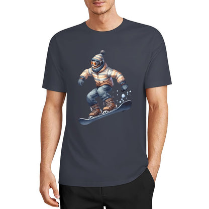 Bigfoot - Sasquatch Snowboarding Short Sleeve Cotton T-Shirt