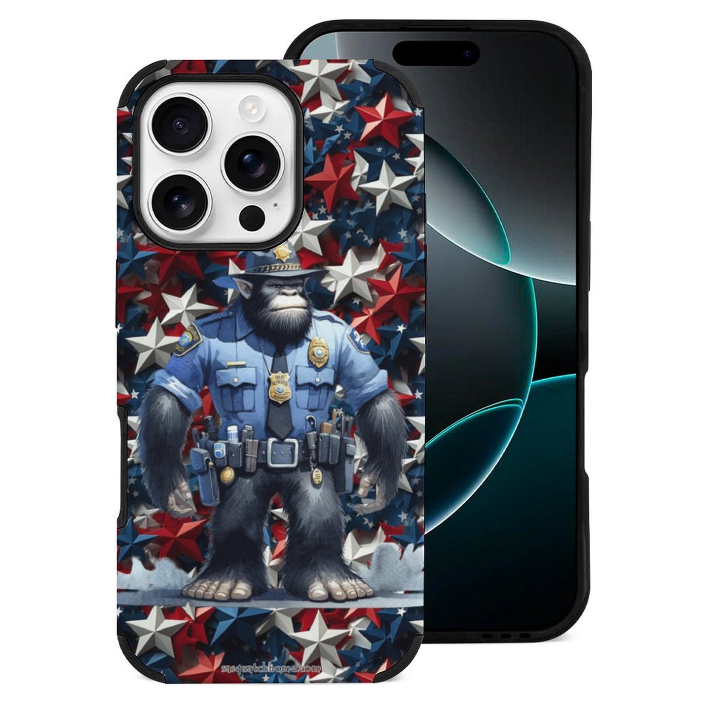 Bigfoot / Sasquatch Police Officer, Microfiber iPhone 16 Cases