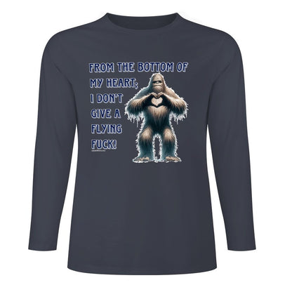 Bigfoot / Sasquatch, "From the bottom of my heart...", Cotton Unisex Long Sleeve T-shirt