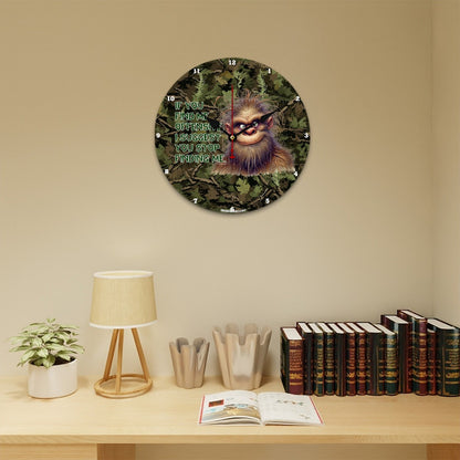 Bigfoot Sasquatch "If you find me..", Wooden Wall Clock