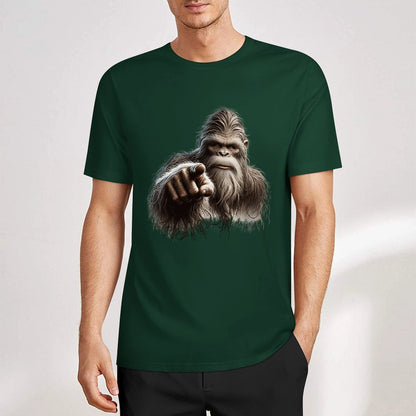 Bigfoot - Sasquatch Pointing Short Sleeve Cotton T-Shirt