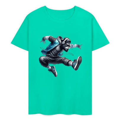 Bigfoot - Sasquatch Jumping Short Sleeve Cotton T-Shirt