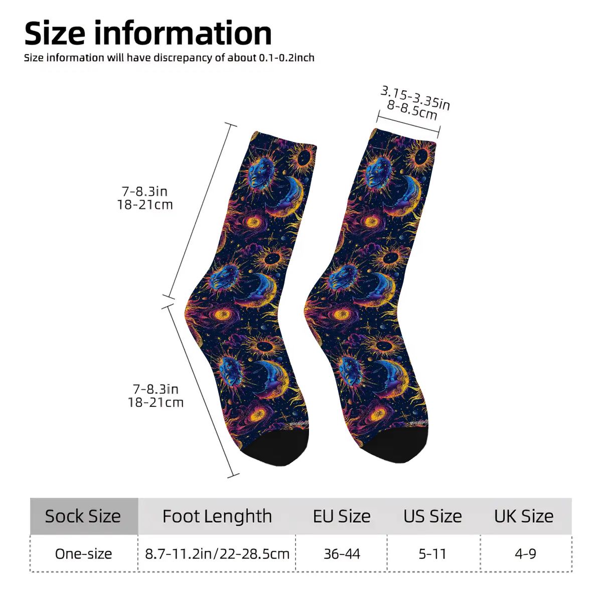 Suns & Moons, Polyester Crew Socks