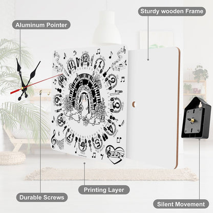 Music Themed, Square Wall Clock