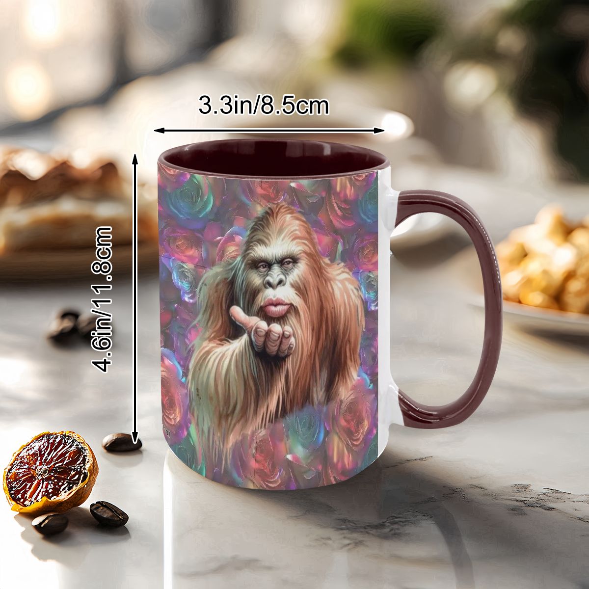 Bigfoot / Sasquatch Love, Large 15 Ounce Colorful Mugs – Made In USA