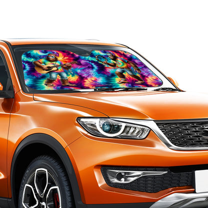 Hippie Bigfoot / Sasquatch Music, Auto Car Windshield Sun Shade