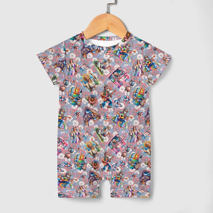 8 Patriot Designs, Faux Cotton Short Sleeve Baby Bodysuit Romper