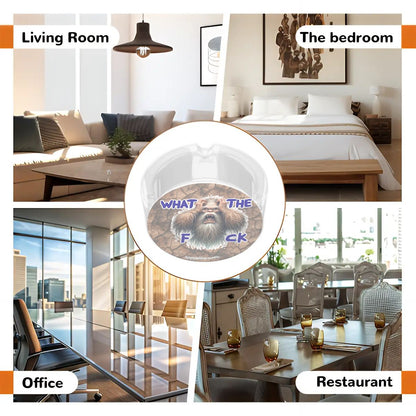 3 .3" Round, Lead Free Glass Ashtray - Bigfoot, Sasquatch, "WTF"