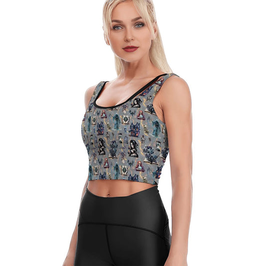 Gothic Design, Women’s Strappy Sports Bra, Yoga Top