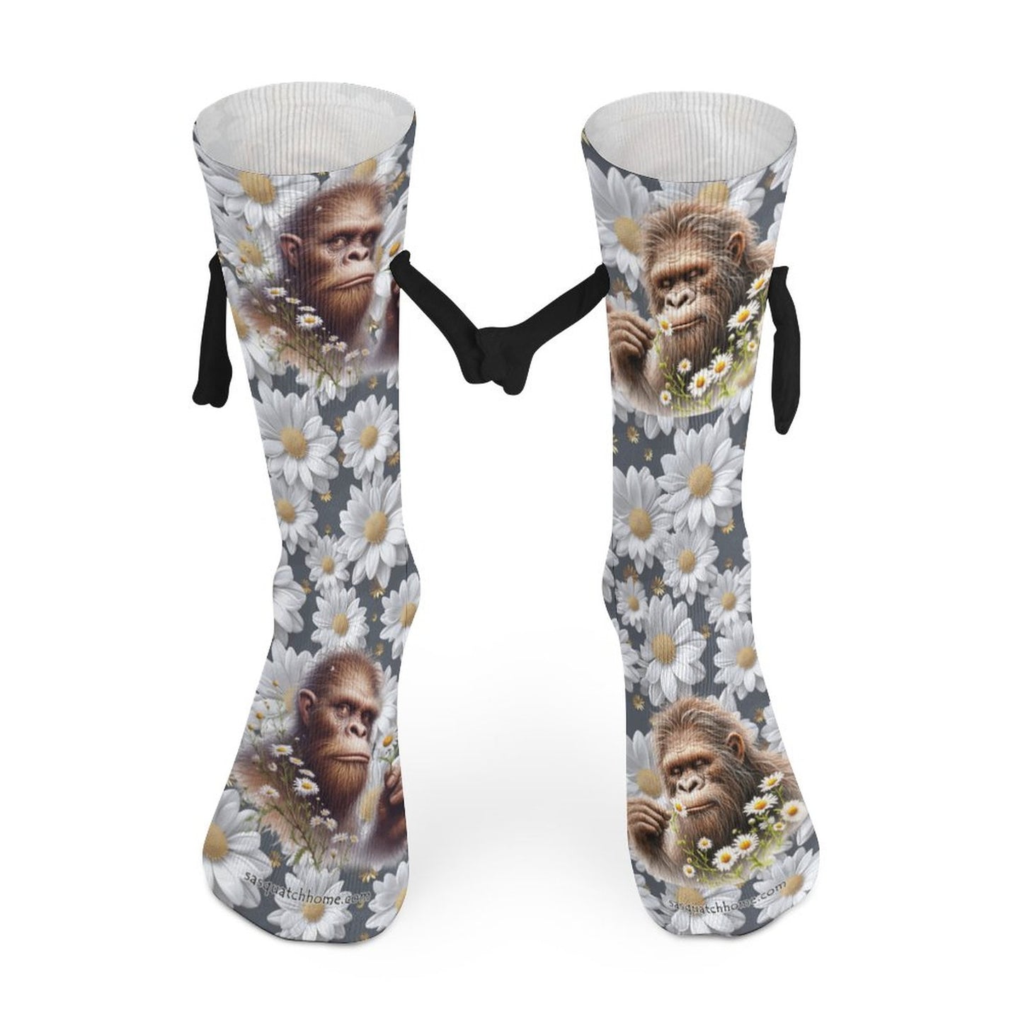 Bigfoot Daisies Magnetic Holding Hands Funny Socks – PERSONALIZE FREE