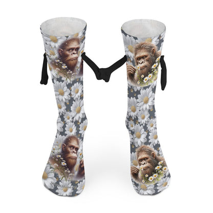 Bigfoot Daisies Magnetic Holding Hands Funny Socks – PERSONALIZE FREE