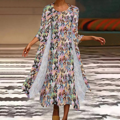 10 Bigfoot Designs, Women’s Long Dress with Cardigan