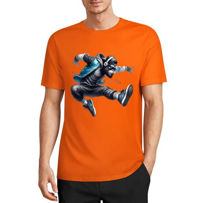 Bigfoot - Sasquatch Jumping Short Sleeve Cotton T-Shirt