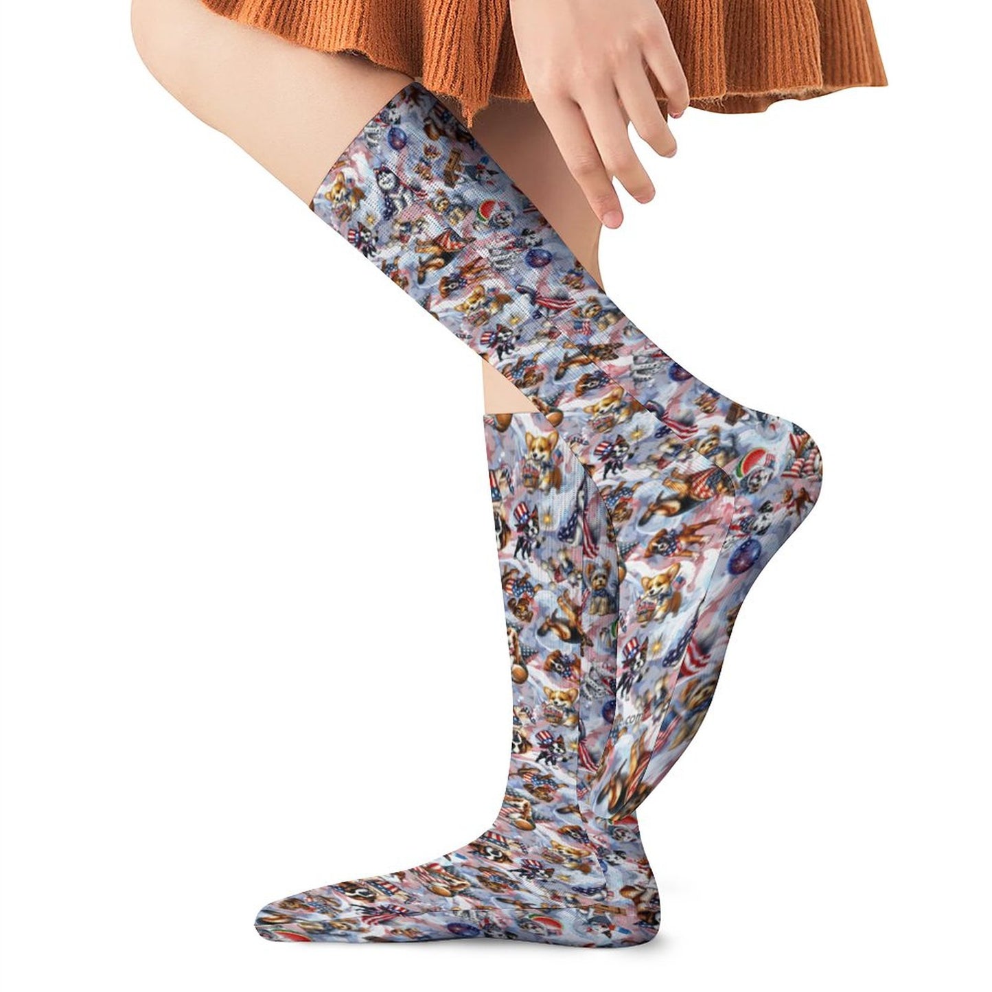 8 Patriotic Designs, 15.5 Inch Tube Socks