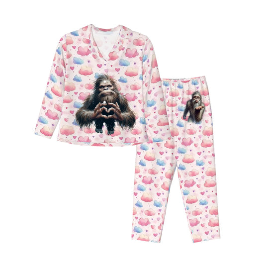 Bigfoot Sasquatch Love Women’s Long Sleeved Pajama Set