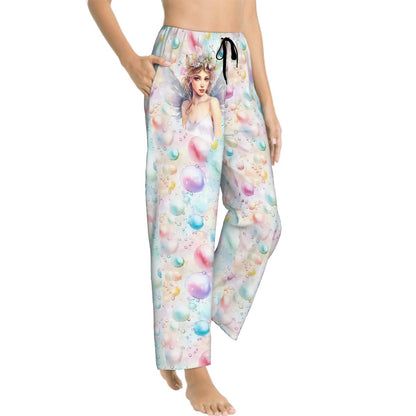 Fairy on Bubbles, Women’s Pajama Pants with Pockets