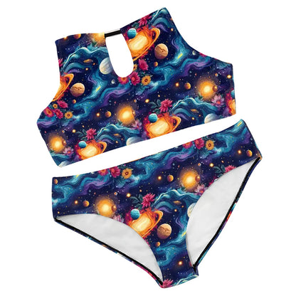 12 Galaxy, Outer Space Designs, Plus Size High-Waisted Bikini Customized Services