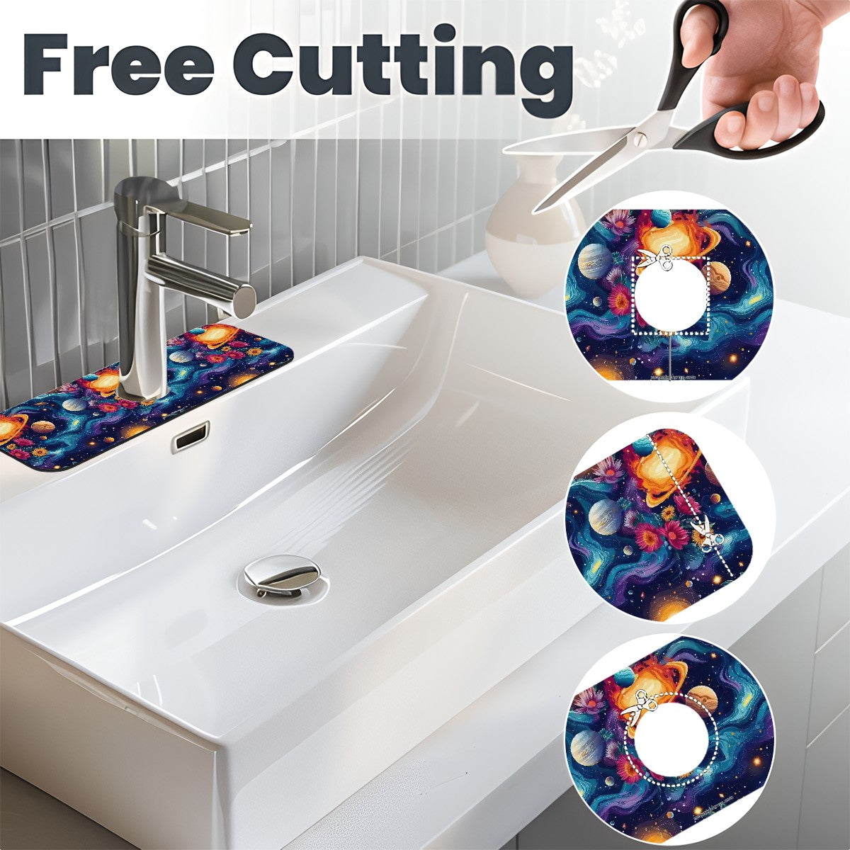 12 Galaxy, Outer Space Designs, Faucet Mat