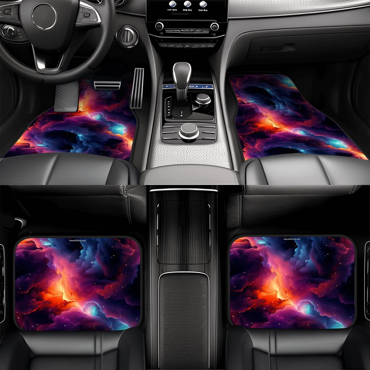 12 Galaxy / Outer Space Designs, 4 Piece Auto Floor Mats