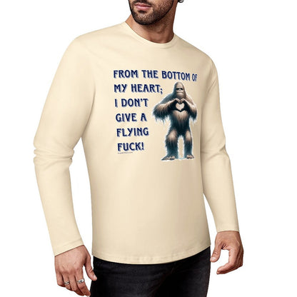 Bigfoot / Sasquatch, "From the bottom of my heart...", Cotton Unisex Long Sleeve T-shirt